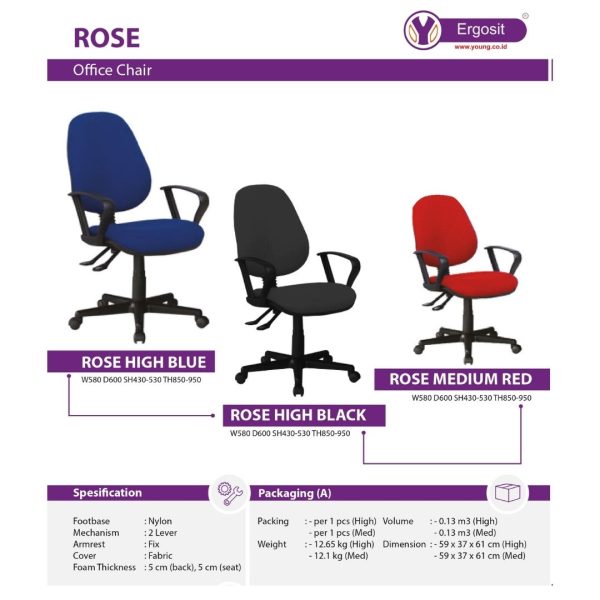 Kursi Kantor Ergosit ROSE