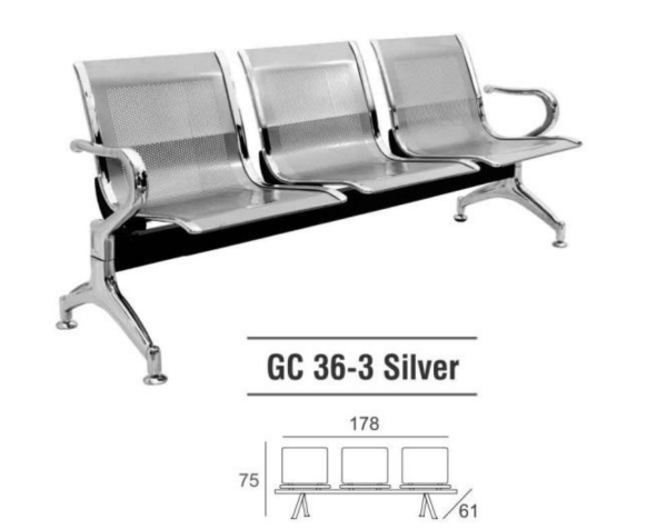 Kursi Tunggu Gresco GC36-3 SILVER