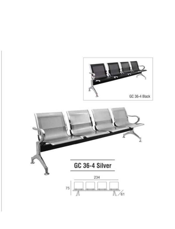 Kursi Tunggu Gresco GC 36-4 SILVER